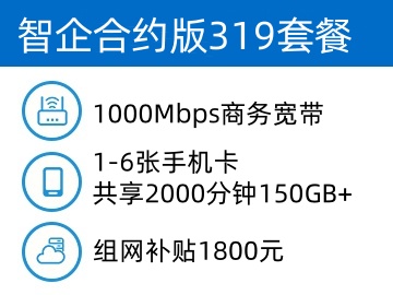 云宽通智企云宽带合约版319套餐