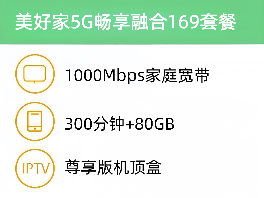 美好家5G畅享融合169套餐 1000M