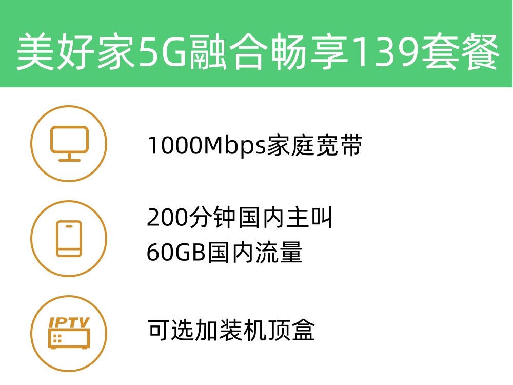 美好家5G融合139套餐1000M