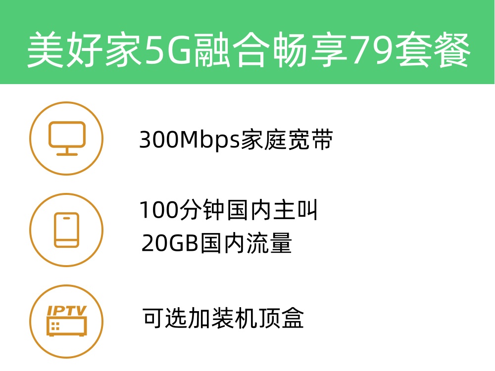 美好家5G畅享融合79套餐 300M