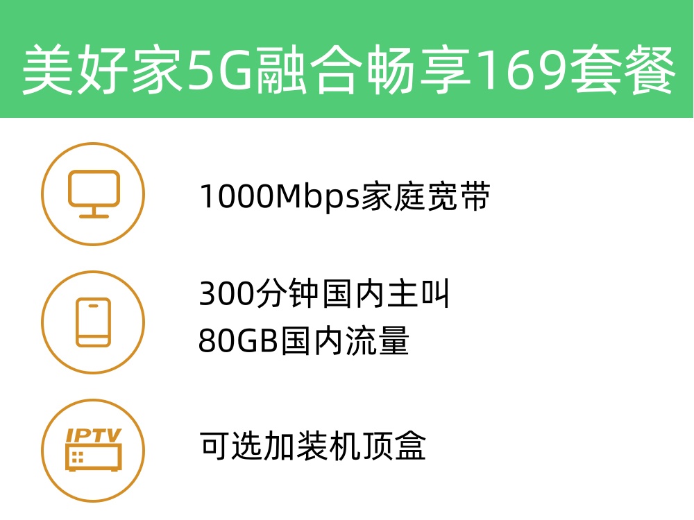 美好家5G畅享融合169套餐 1000M